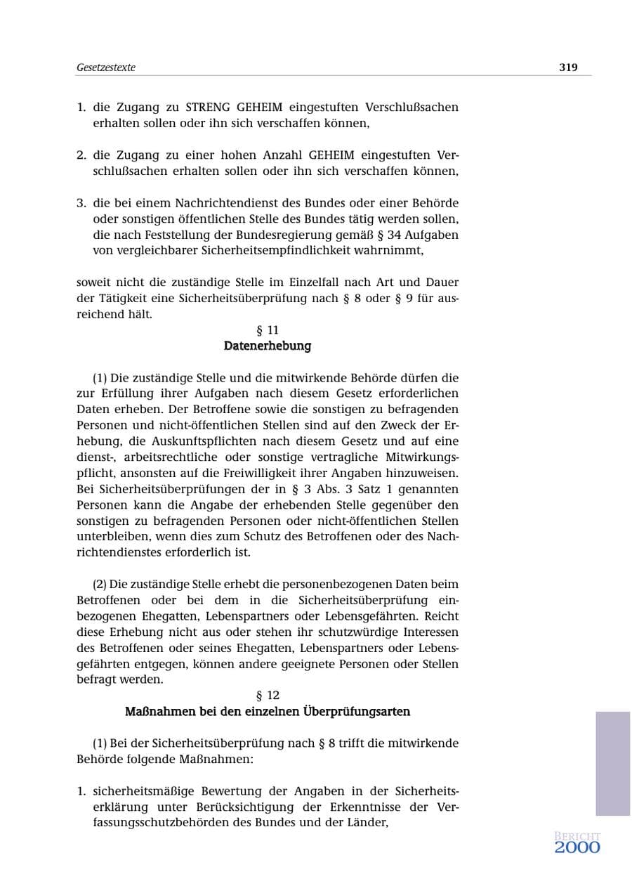 Seite 320 des Verfassungsschutzbericht 2000 Bund