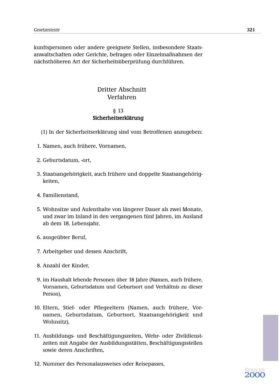Seite 322 des Verfassungsschutzbericht 2000 Bund