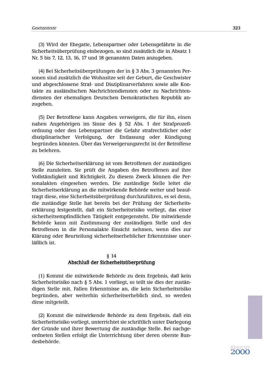 Seite 324 des Verfassungsschutzbericht 2000 Bund
