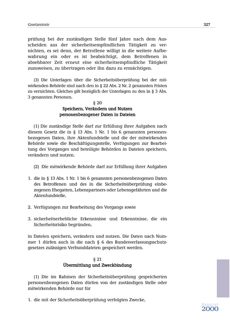 Seite 328 des Verfassungsschutzbericht 2000 Bund