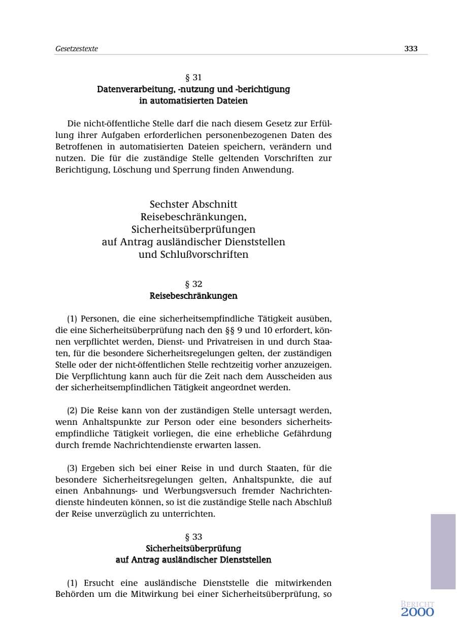 Seite 334 des Verfassungsschutzbericht 2000 Bund
