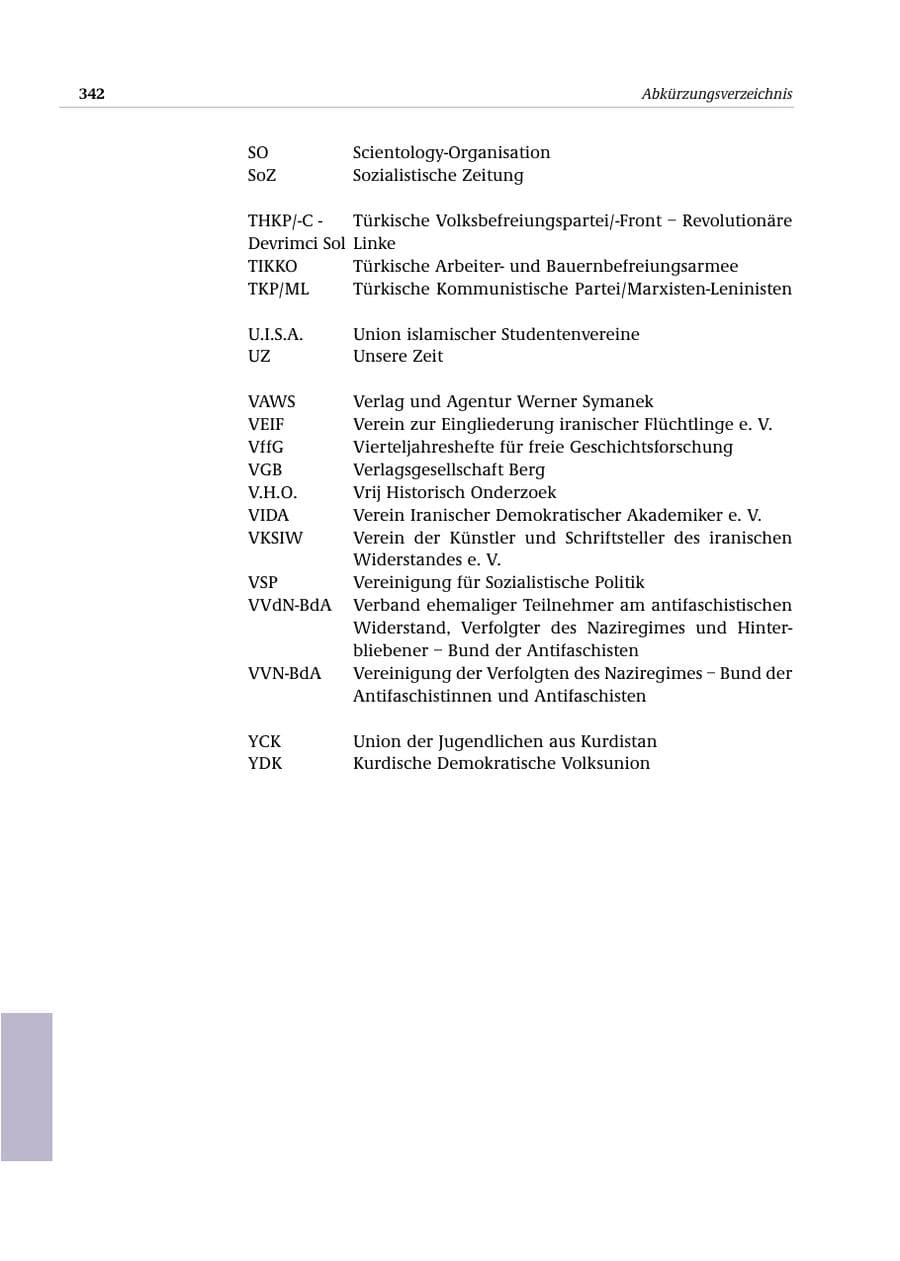 Seite 343 des Verfassungsschutzbericht 2000 Bund
