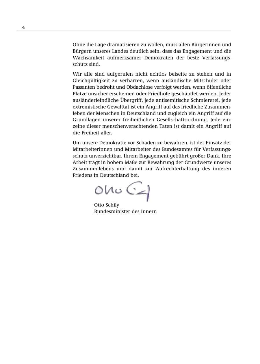 Seite 5 des Verfassungsschutzbericht 2000 Bund