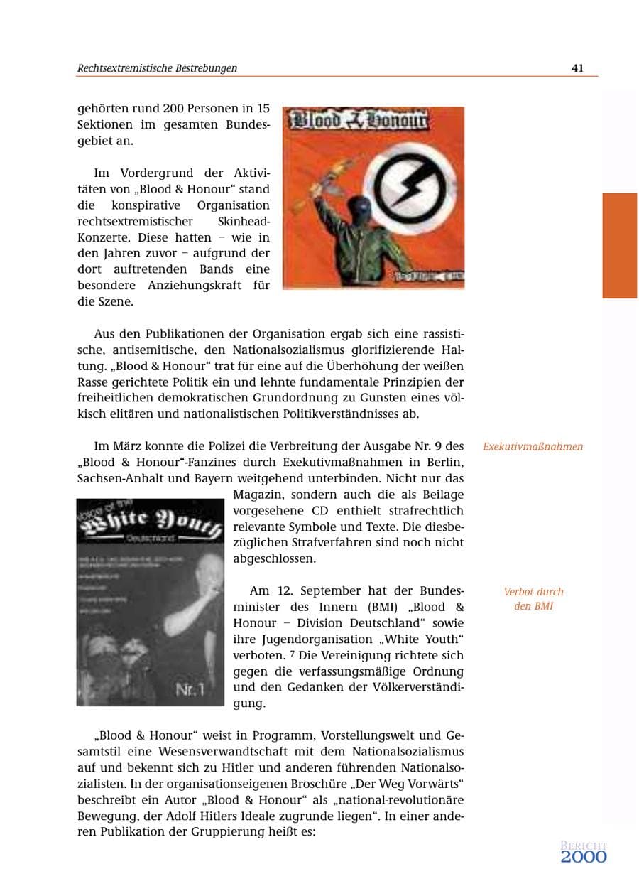 Seite 42 des Verfassungsschutzbericht 2000 Bund