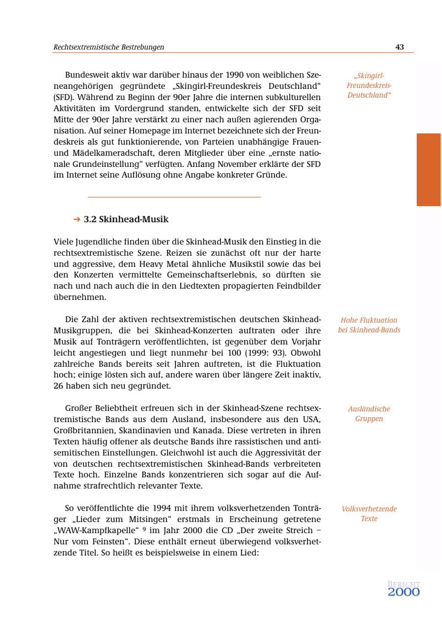 Seite 44 des Verfassungsschutzbericht 2000 Bund