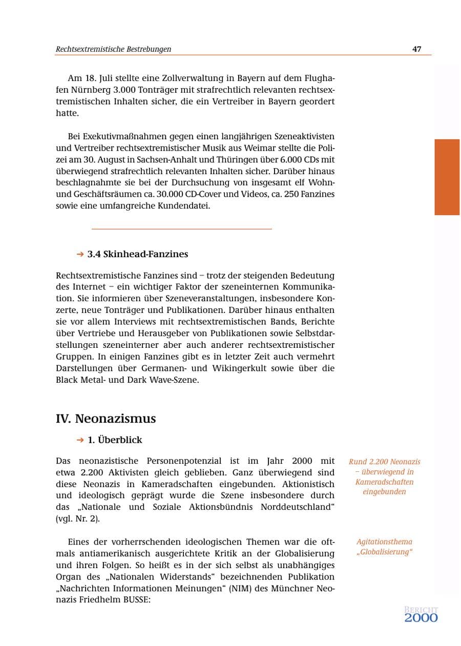 Seite 48 des Verfassungsschutzbericht 2000 Bund