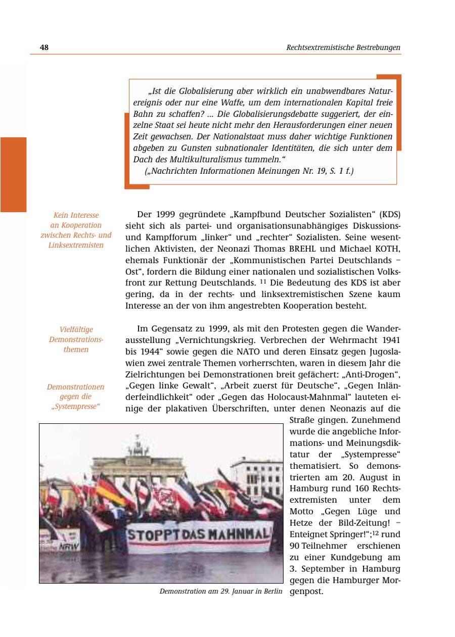 Seite 49 des Verfassungsschutzbericht 2000 Bund