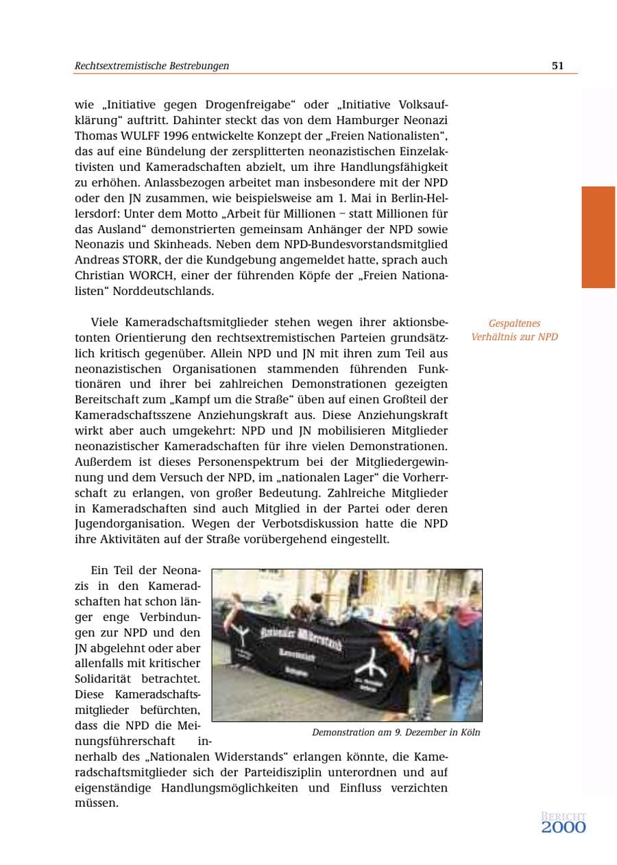 Seite 52 des Verfassungsschutzbericht 2000 Bund