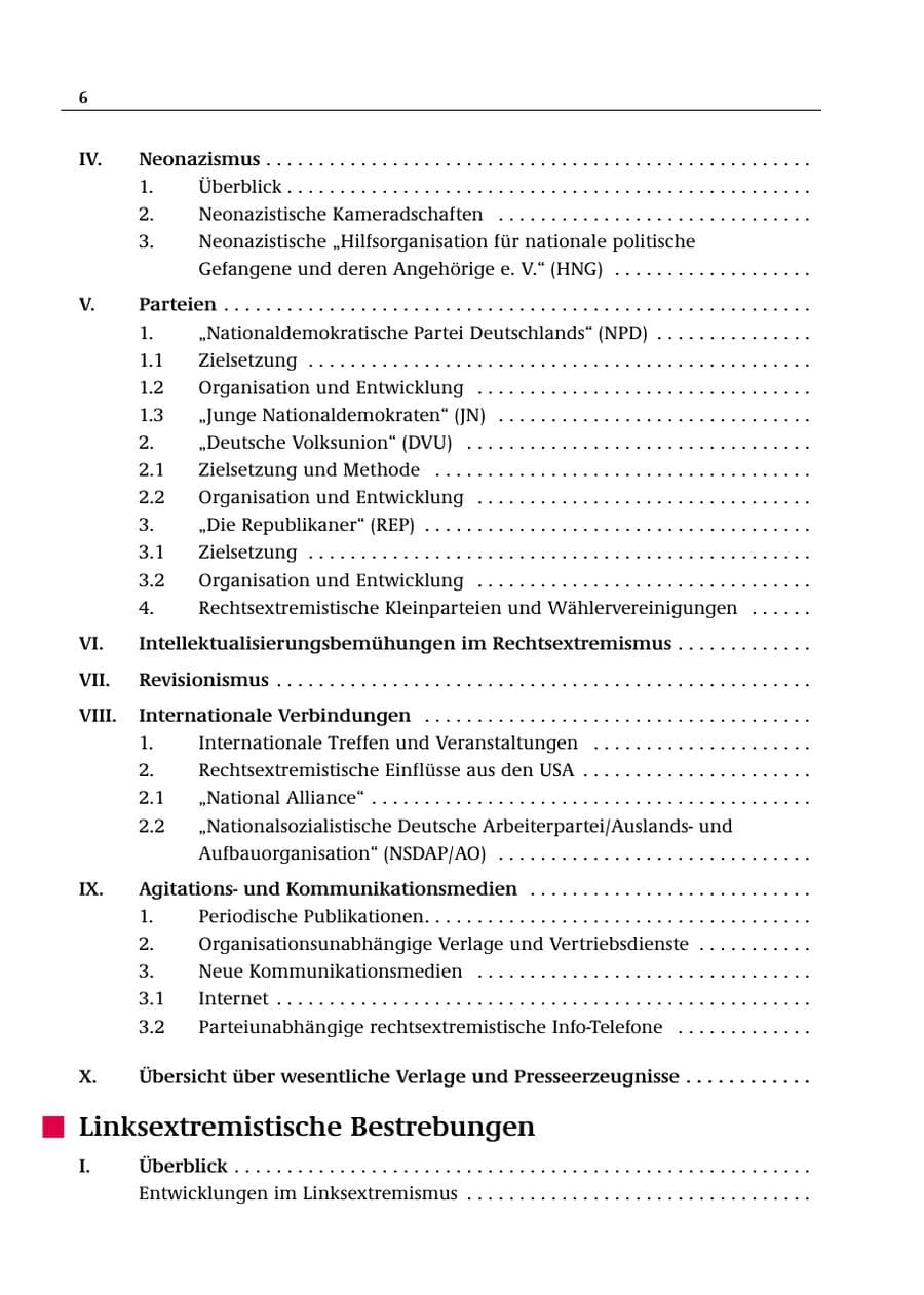 Seite 7 des Verfassungsschutzbericht 2000 Bund