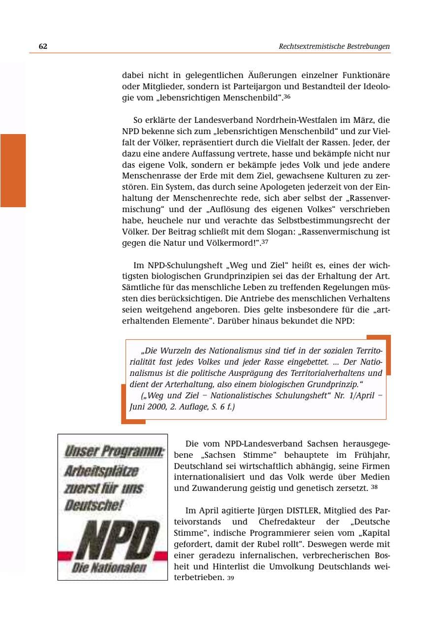 Seite 63 des Verfassungsschutzbericht 2000 Bund