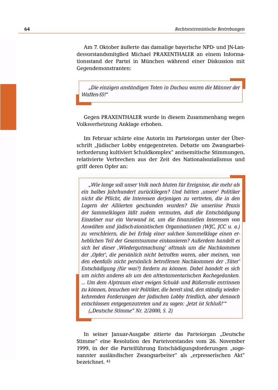 Seite 65 des Verfassungsschutzbericht 2000 Bund
