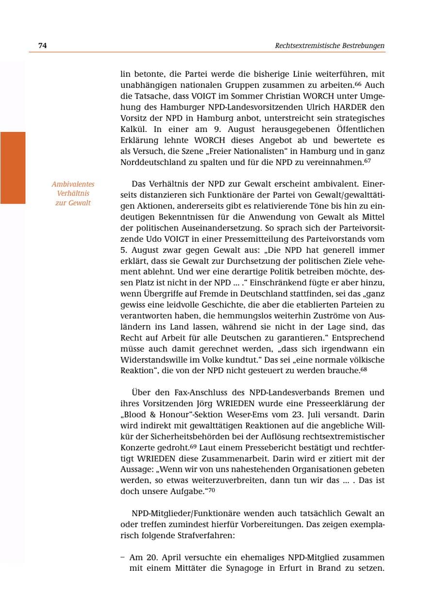 Seite 75 des Verfassungsschutzbericht 2000 Bund