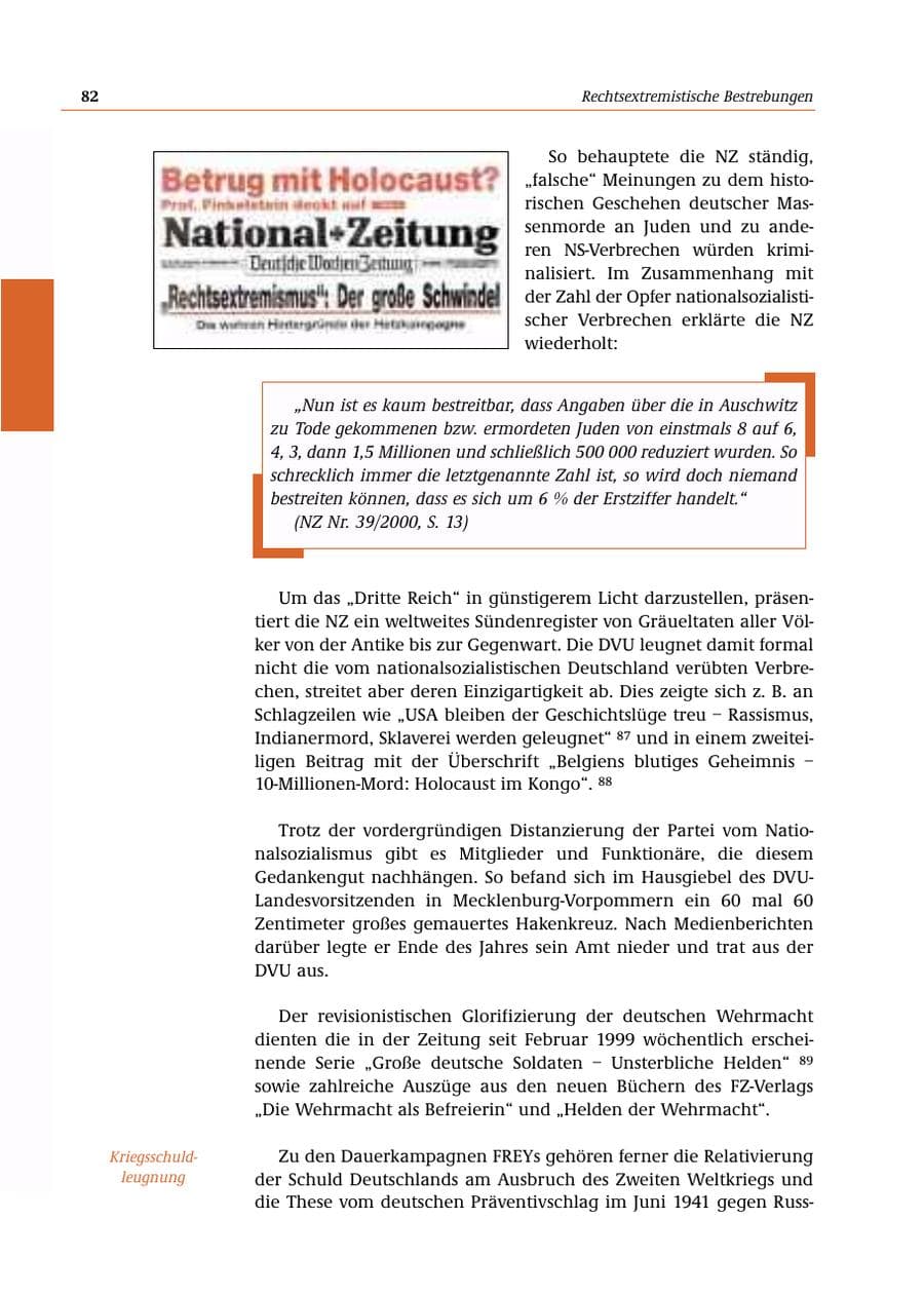 Seite 83 des Verfassungsschutzbericht 2000 Bund