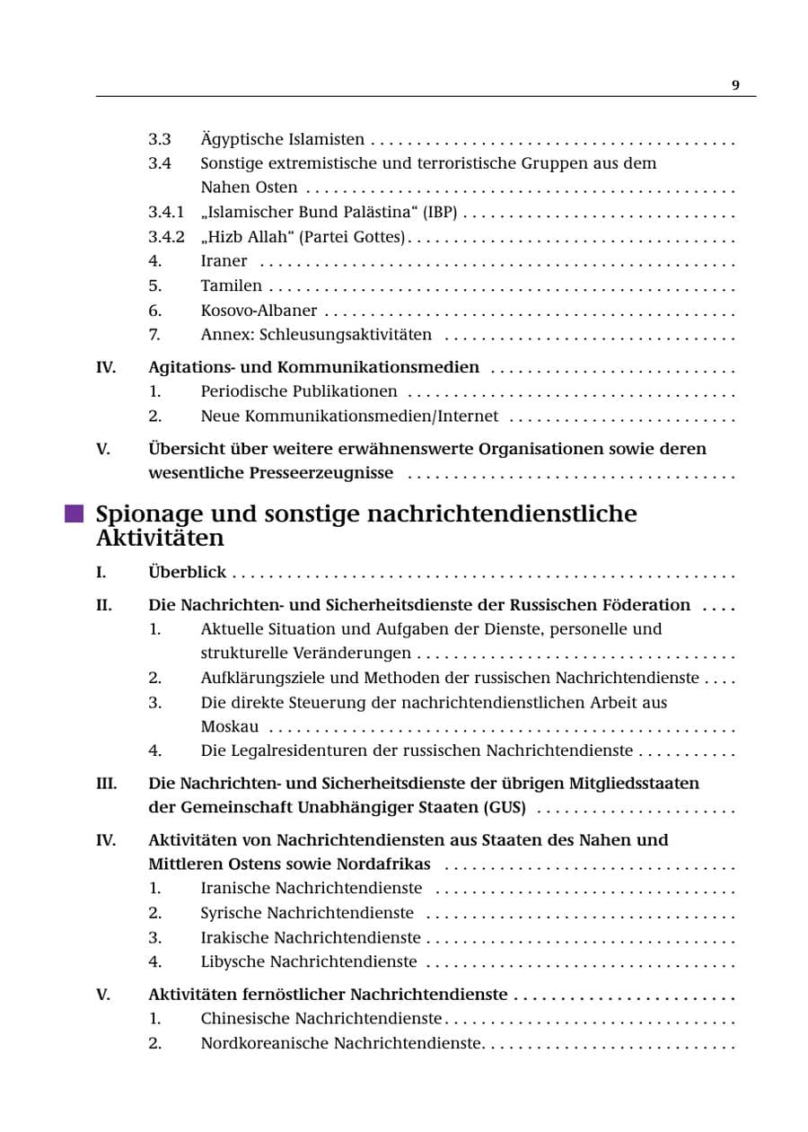 Seite 10 des Verfassungsschutzbericht 2000 Bund