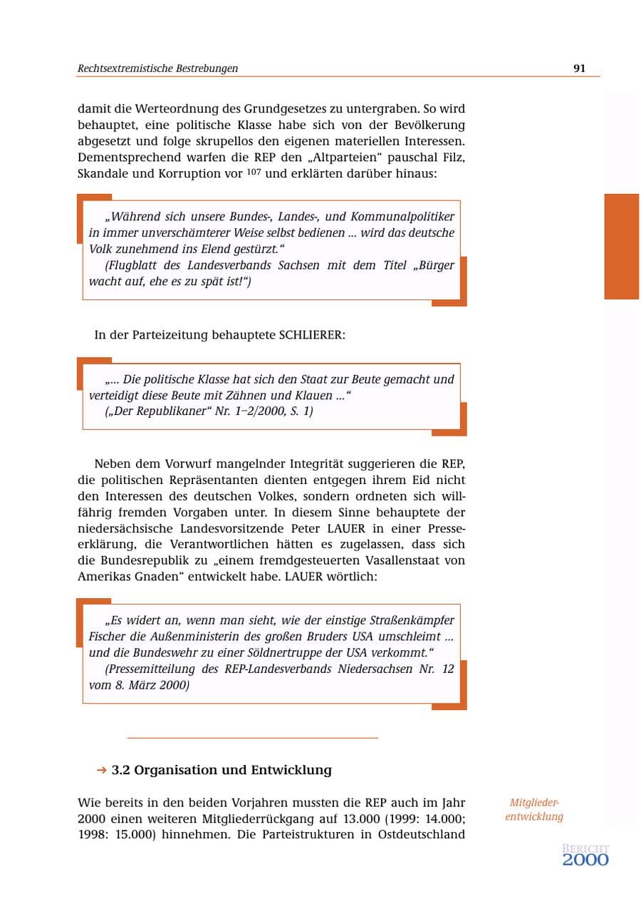 Seite 92 des Verfassungsschutzbericht 2000 Bund