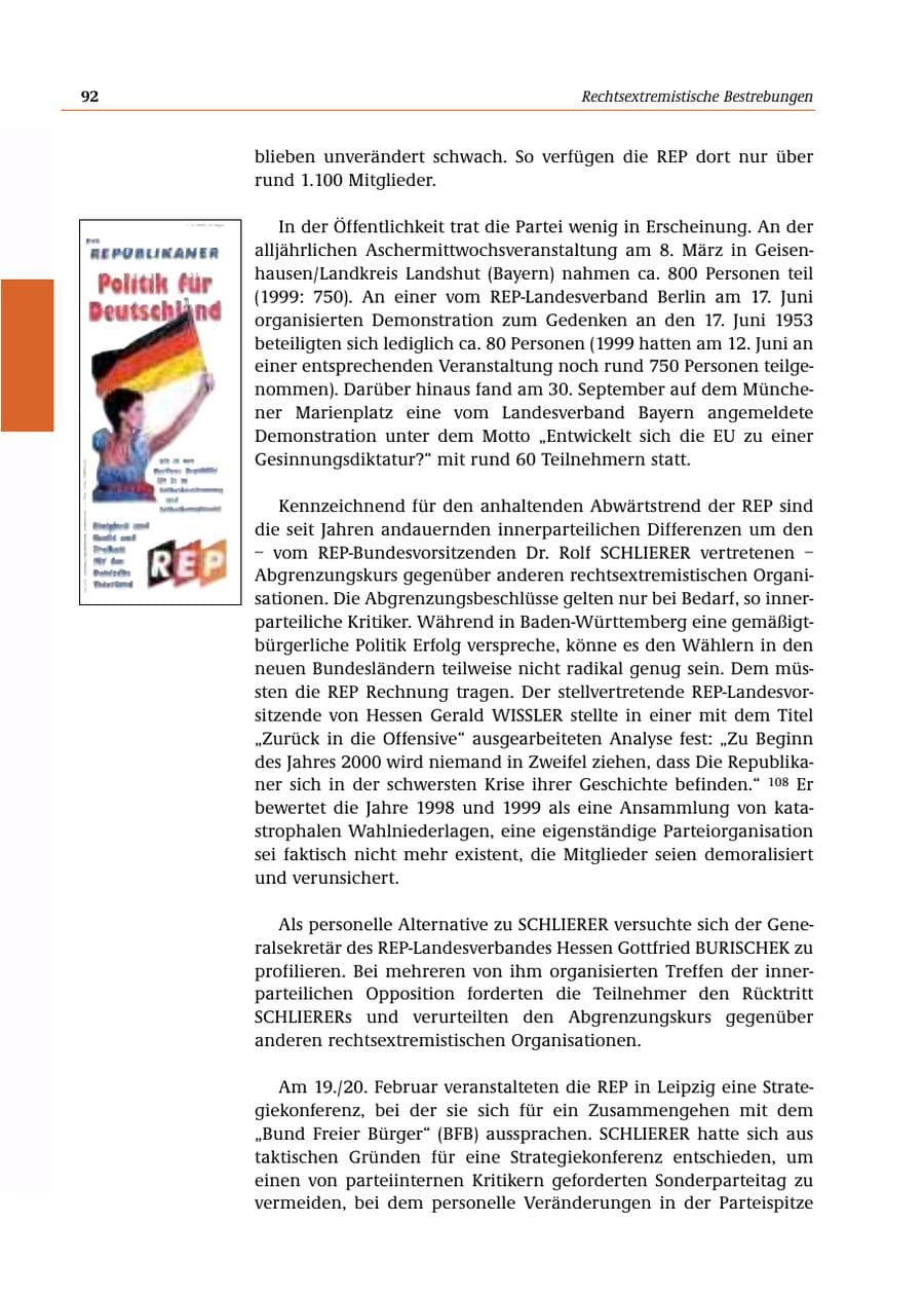 Seite 93 des Verfassungsschutzbericht 2000 Bund
