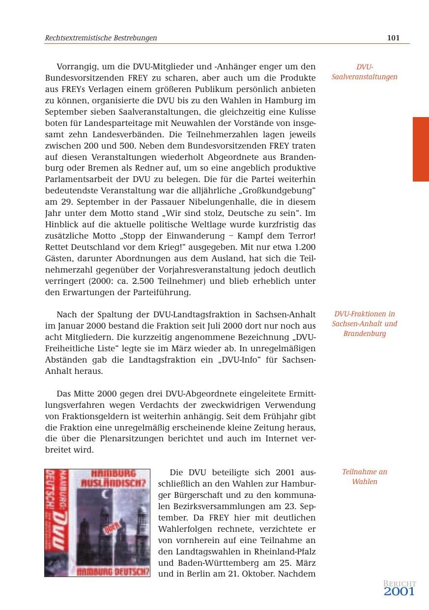 Seite 102 des Verfassungsschutzbericht 2001 Bund