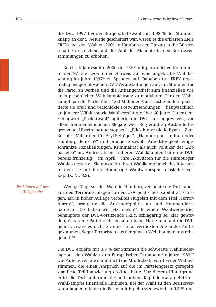 Seite 103 des Verfassungsschutzbericht 2001 Bund