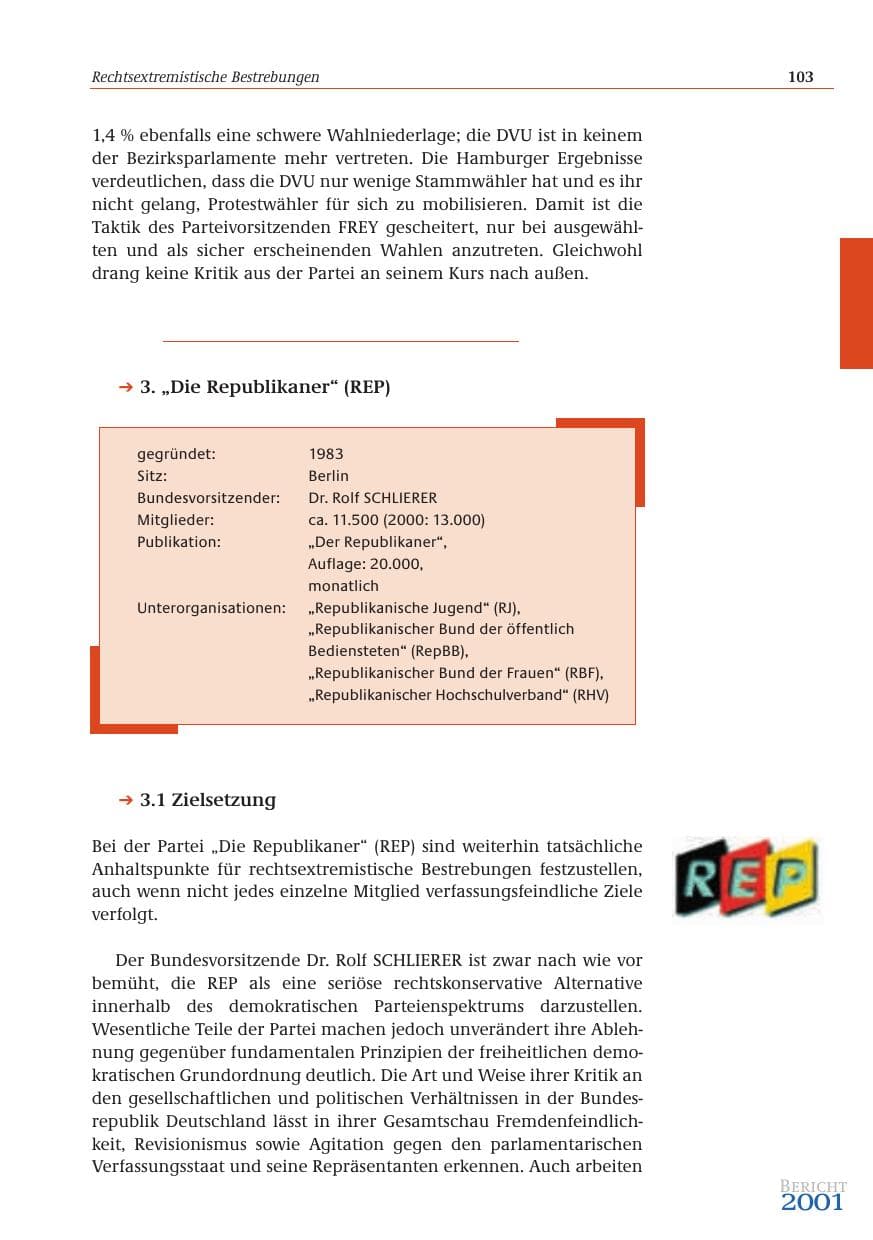 Seite 104 des Verfassungsschutzbericht 2001 Bund