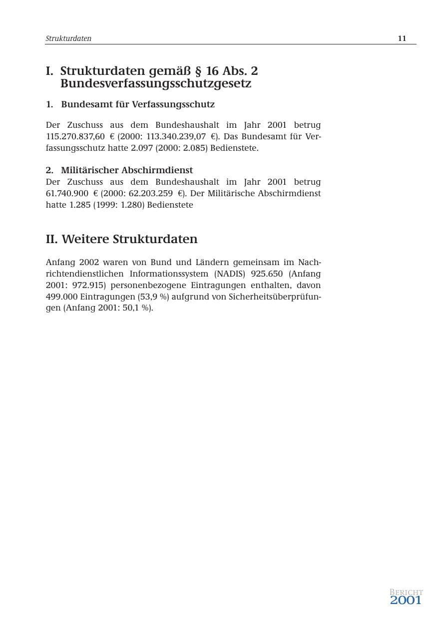 Seite 12 des Verfassungsschutzbericht 2001 Bund