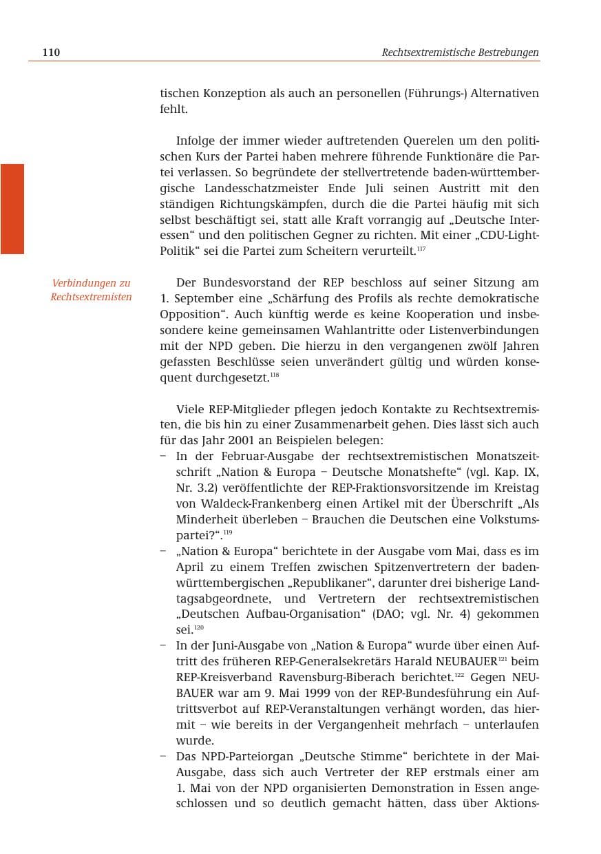 Seite 111 des Verfassungsschutzbericht 2001 Bund