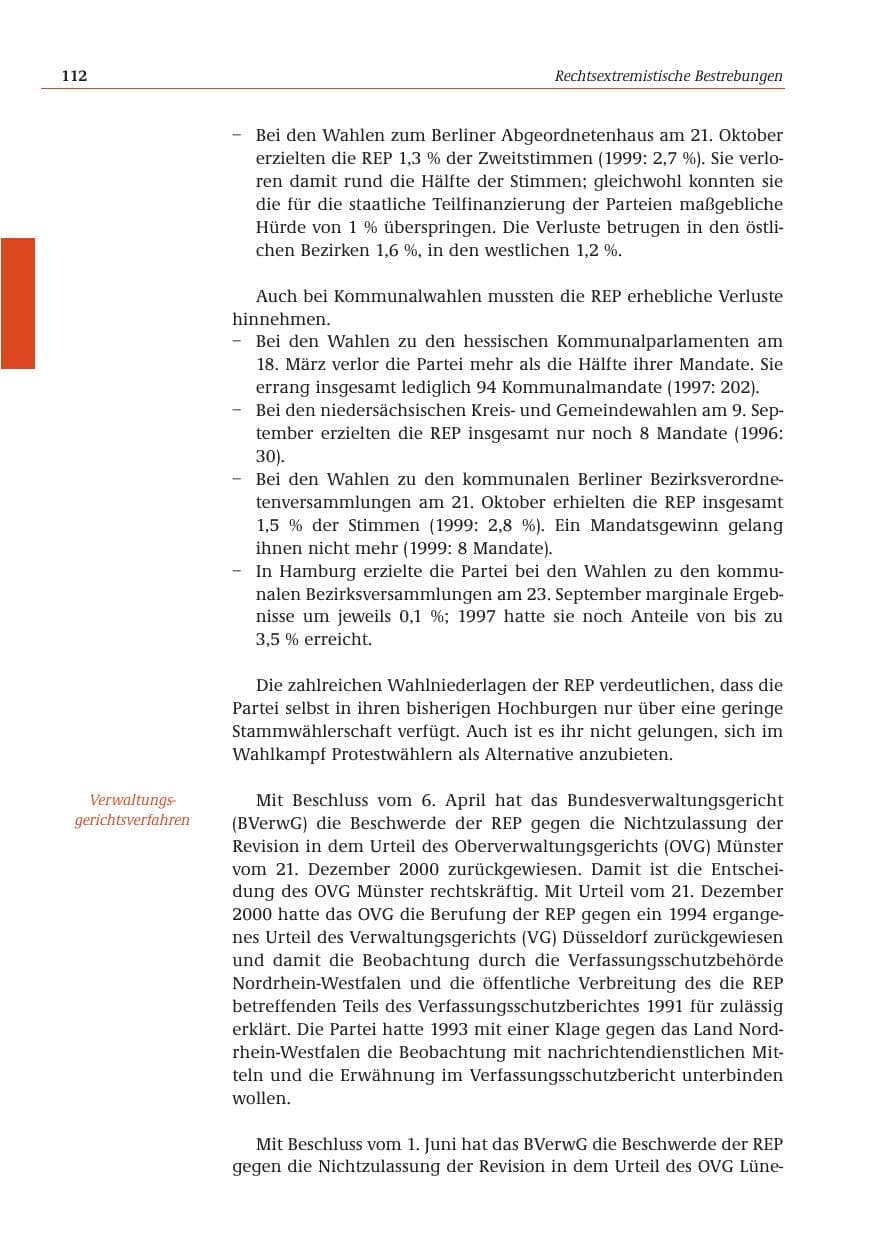 Seite 113 des Verfassungsschutzbericht 2001 Bund