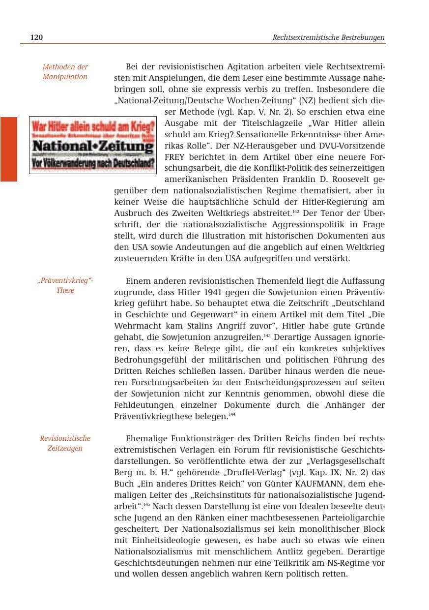 Seite 121 des Verfassungsschutzbericht 2001 Bund