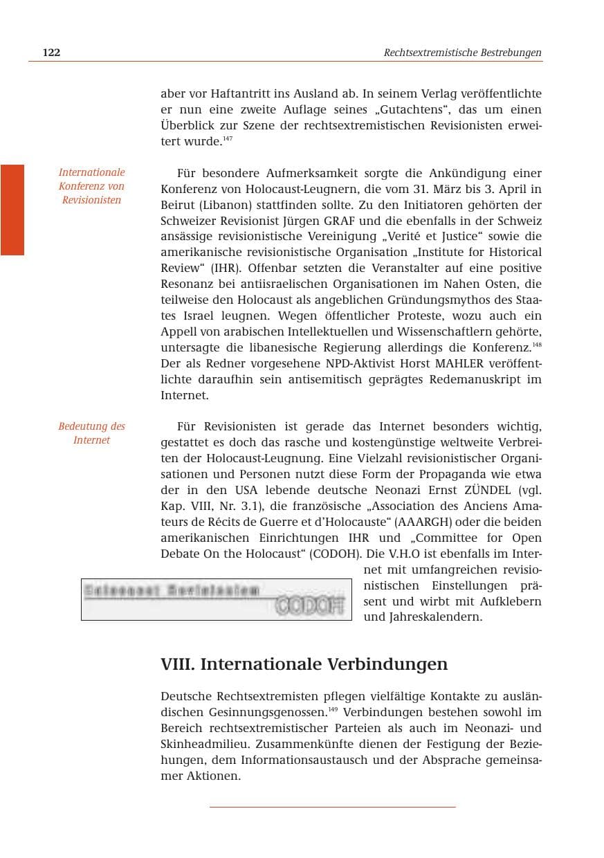 Seite 123 des Verfassungsschutzbericht 2001 Bund