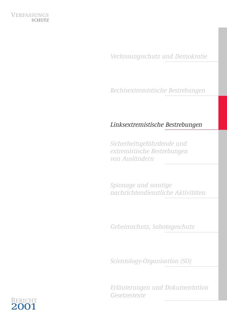 Seite 138 des Verfassungsschutzbericht 2001 Bund