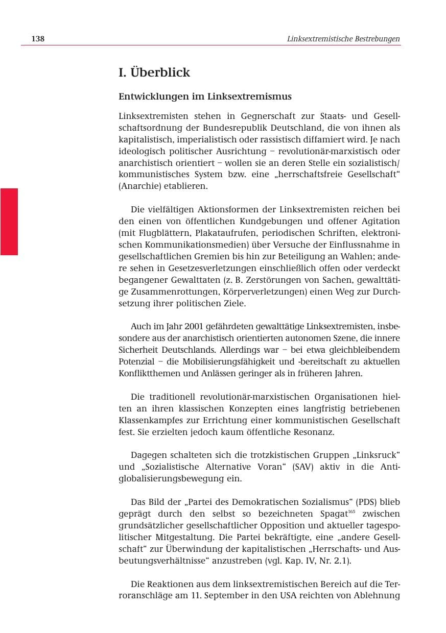 Seite 139 des Verfassungsschutzbericht 2001 Bund