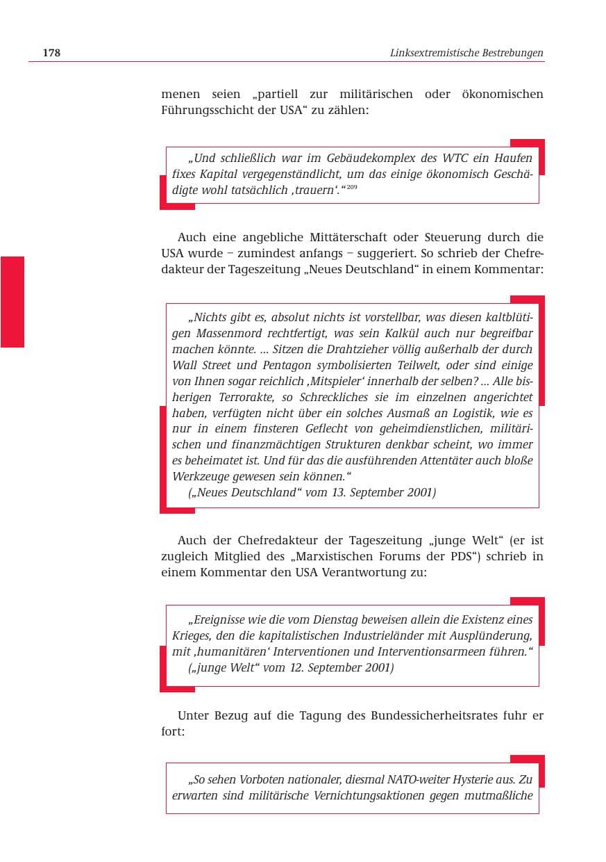 Seite 179 des Verfassungsschutzbericht 2001 Bund