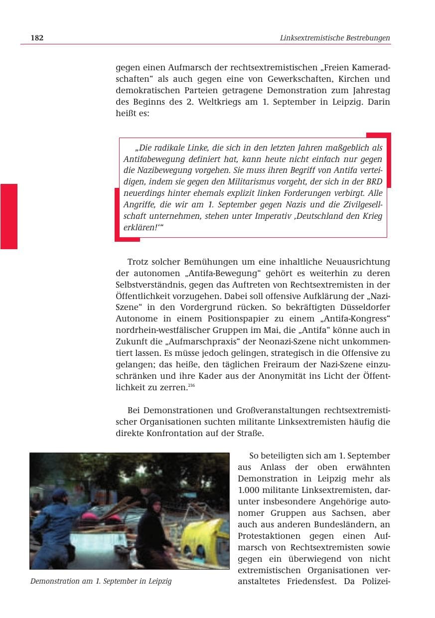 Seite 183 des Verfassungsschutzbericht 2001 Bund