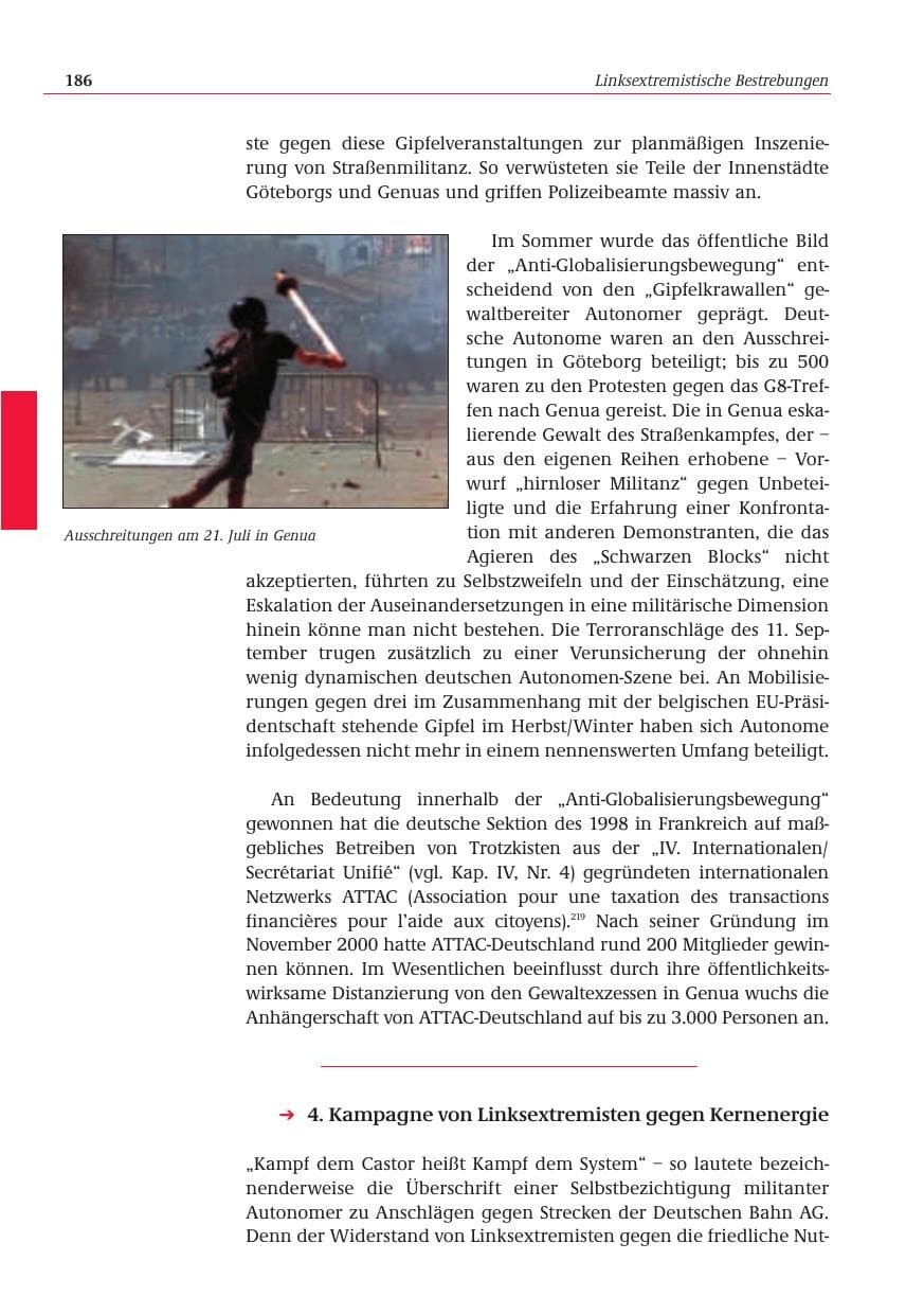 Seite 187 des Verfassungsschutzbericht 2001 Bund