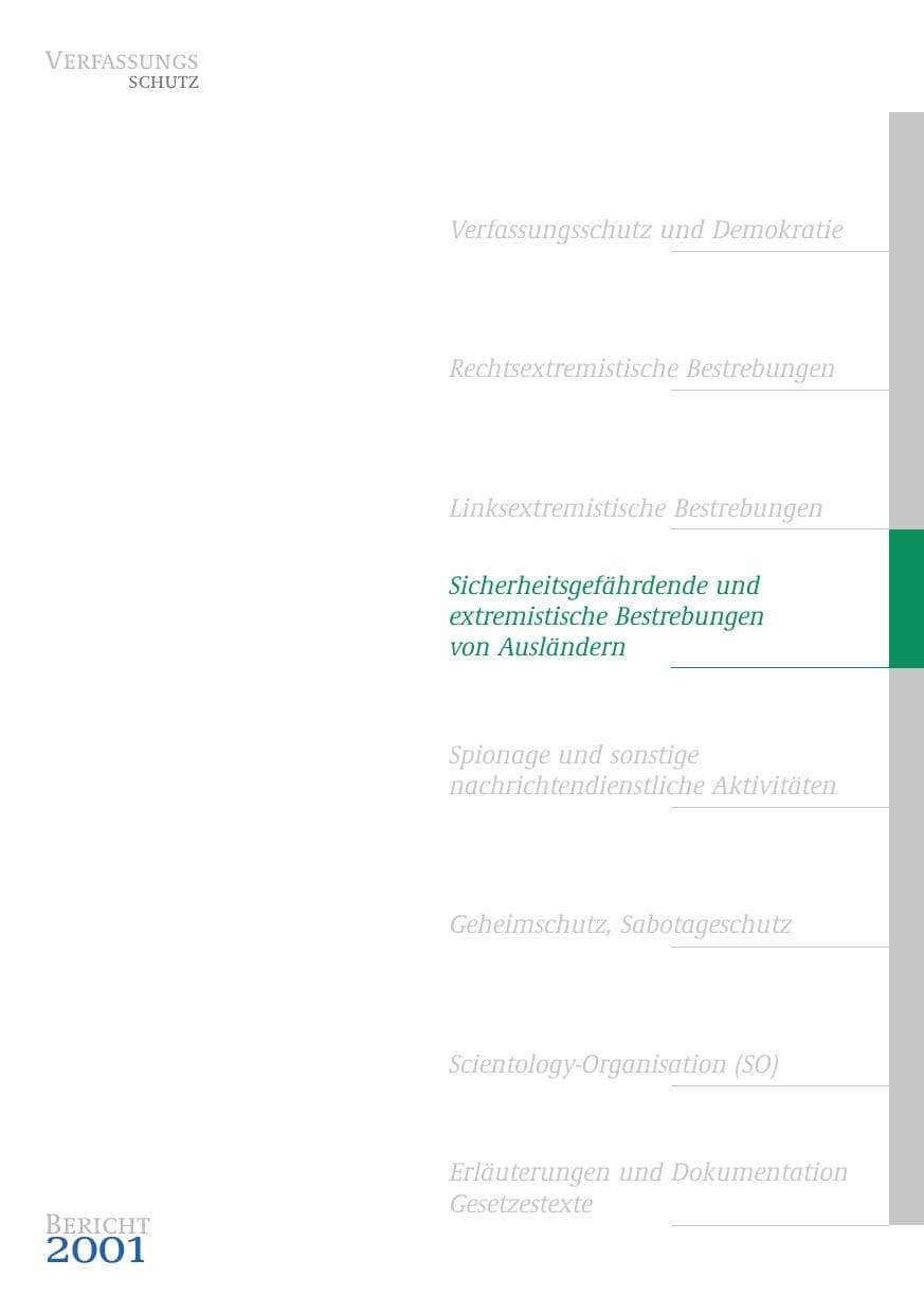 Seite 192 des Verfassungsschutzbericht 2001 Bund