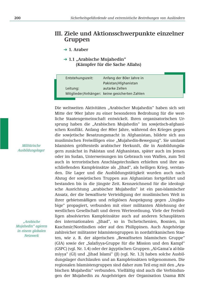 Seite 201 des Verfassungsschutzbericht 2001 Bund