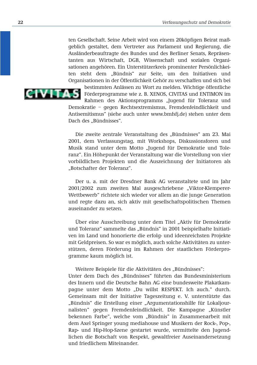 Seite 23 des Verfassungsschutzbericht 2001 Bund