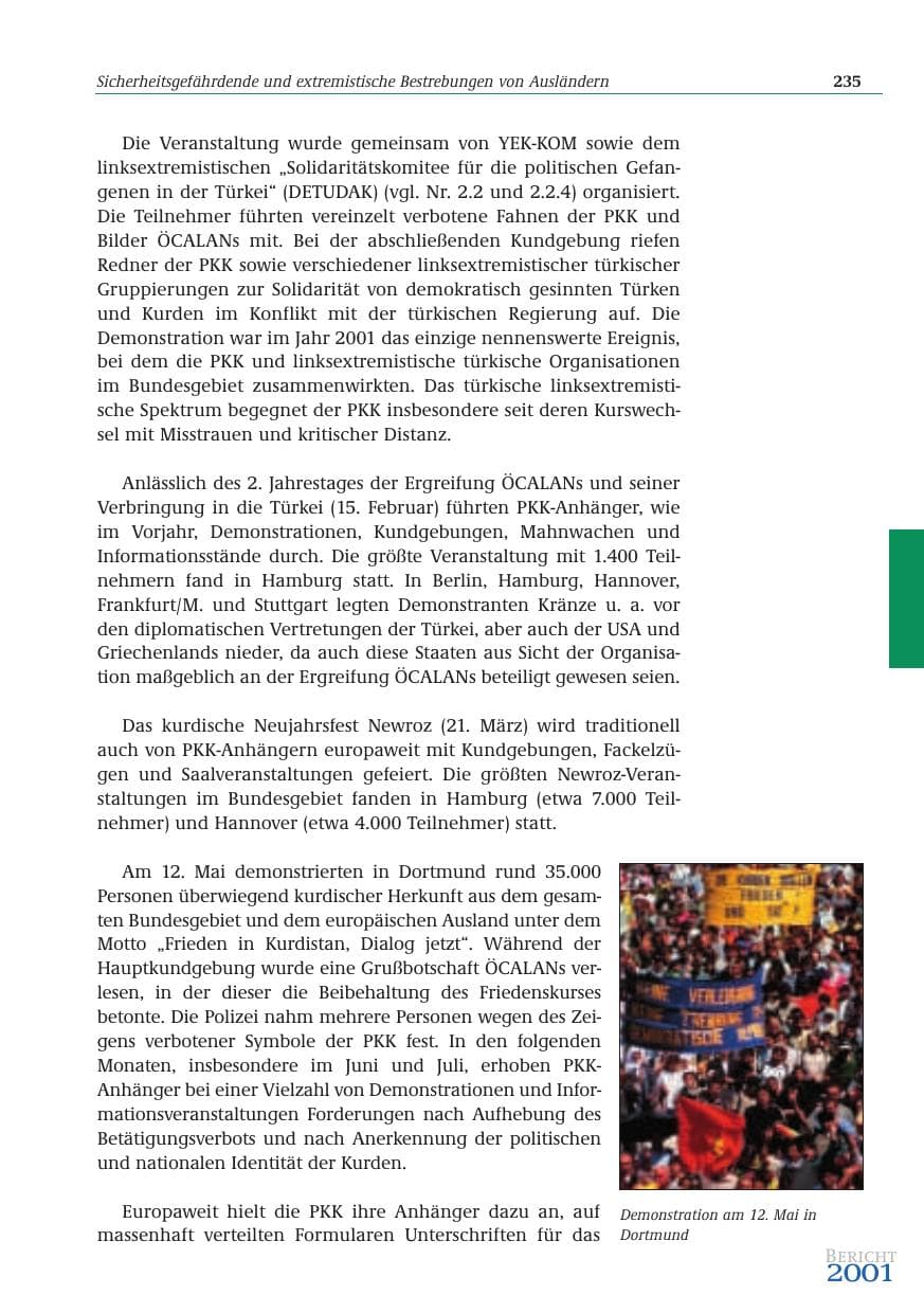 Seite 236 des Verfassungsschutzbericht 2001 Bund