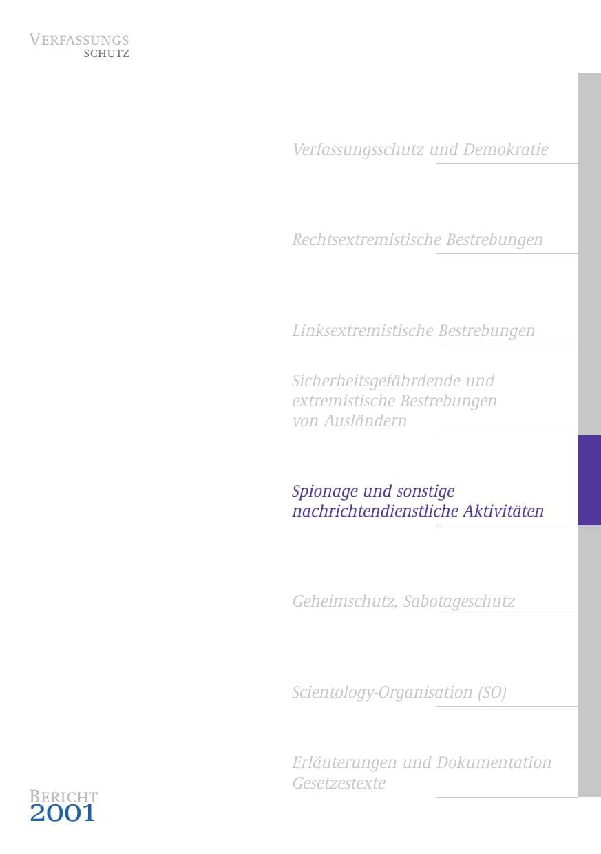 Seite 250 des Verfassungsschutzbericht 2001 Bund