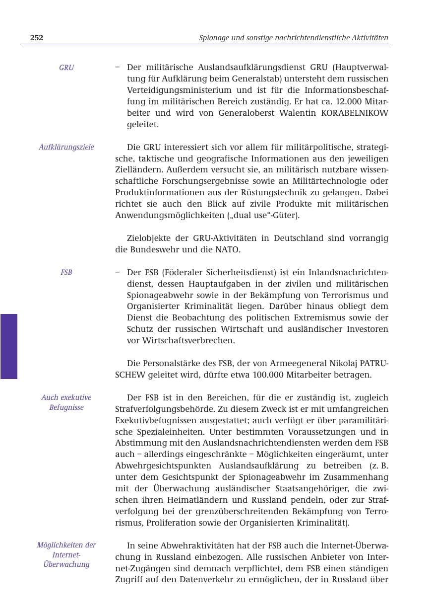 Seite 253 des Verfassungsschutzbericht 2001 Bund