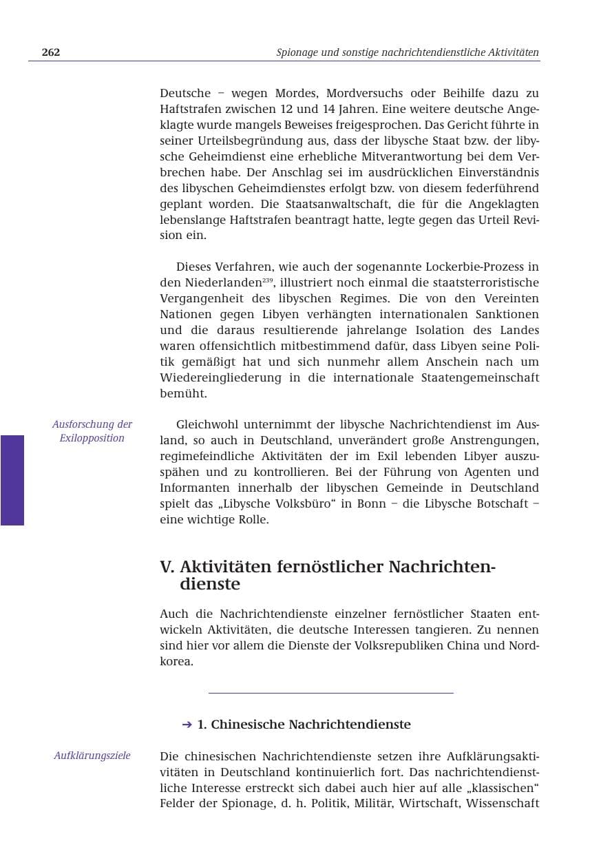 Seite 263 des Verfassungsschutzbericht 2001 Bund