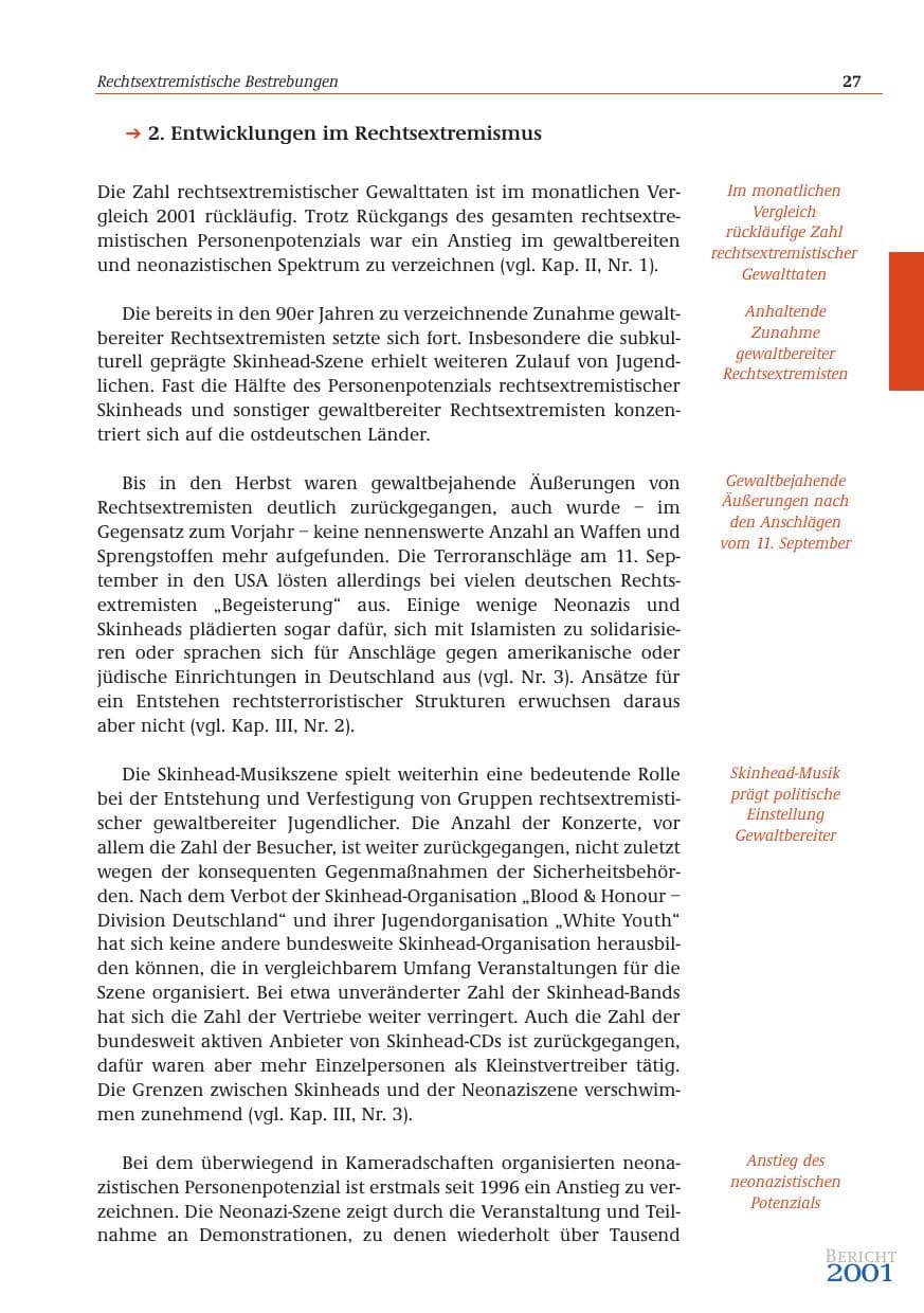 Seite 28 des Verfassungsschutzbericht 2001 Bund