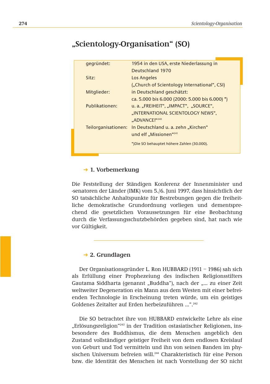 Seite 275 des Verfassungsschutzbericht 2001 Bund