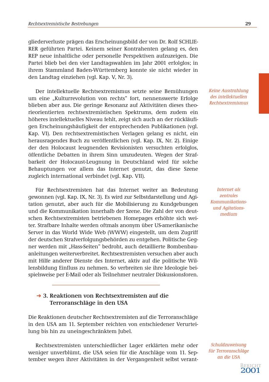 Seite 30 des Verfassungsschutzbericht 2001 Bund