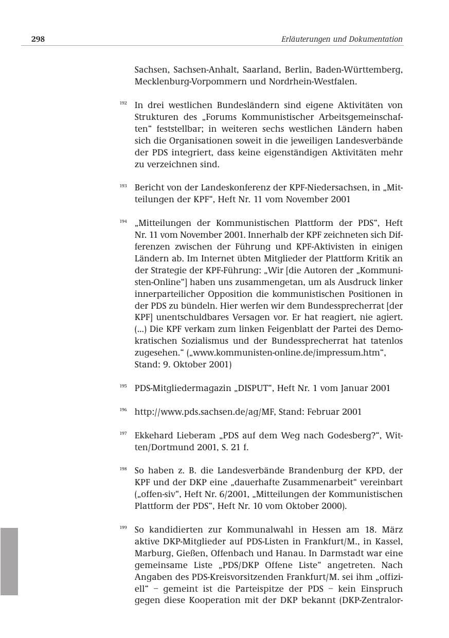 Seite 299 des Verfassungsschutzbericht 2001 Bund