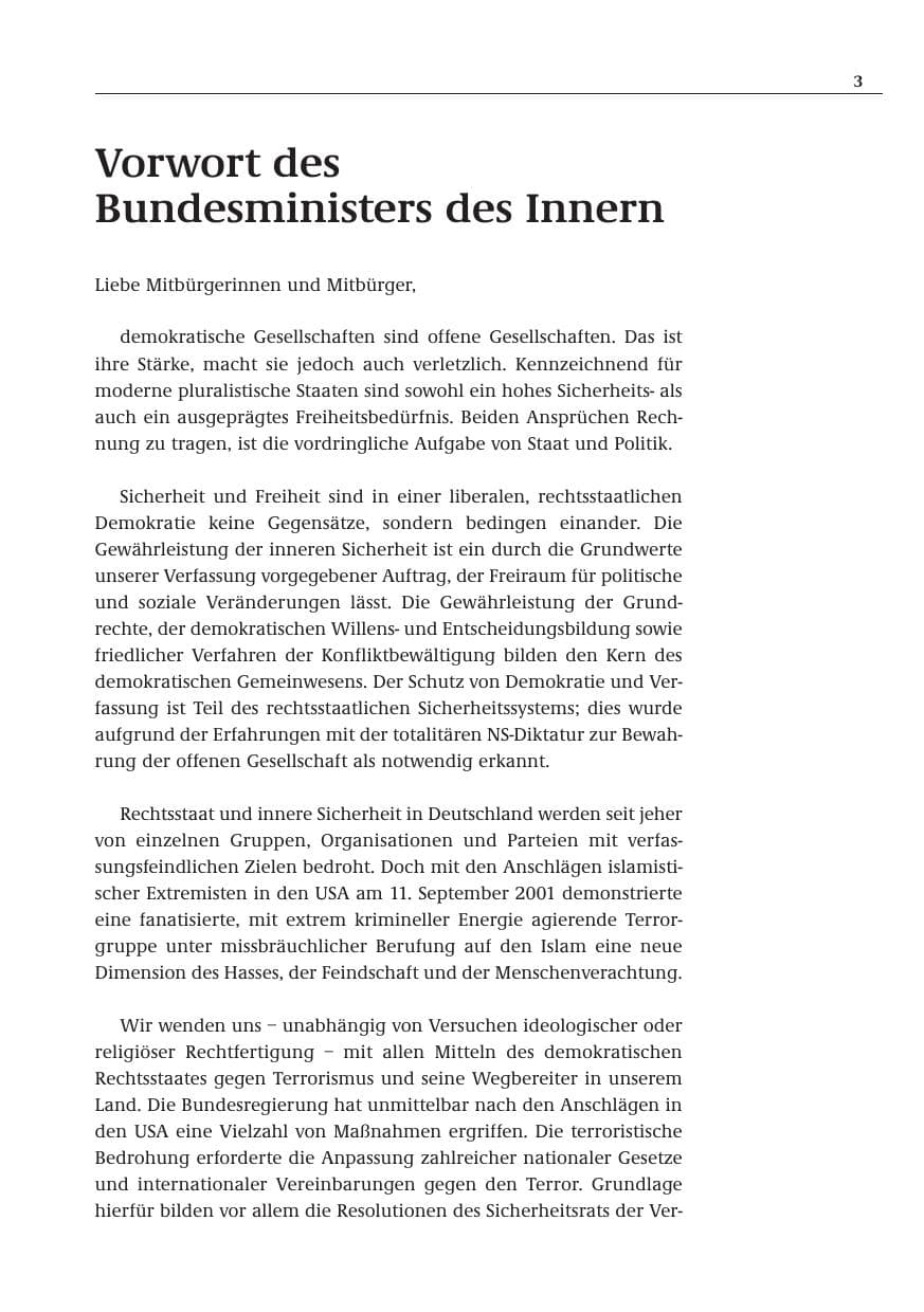 Seite 4 des Verfassungsschutzbericht 2001 Bund