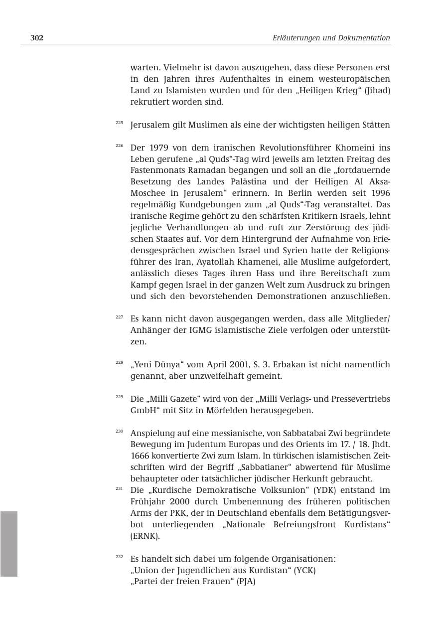 Seite 303 des Verfassungsschutzbericht 2001 Bund