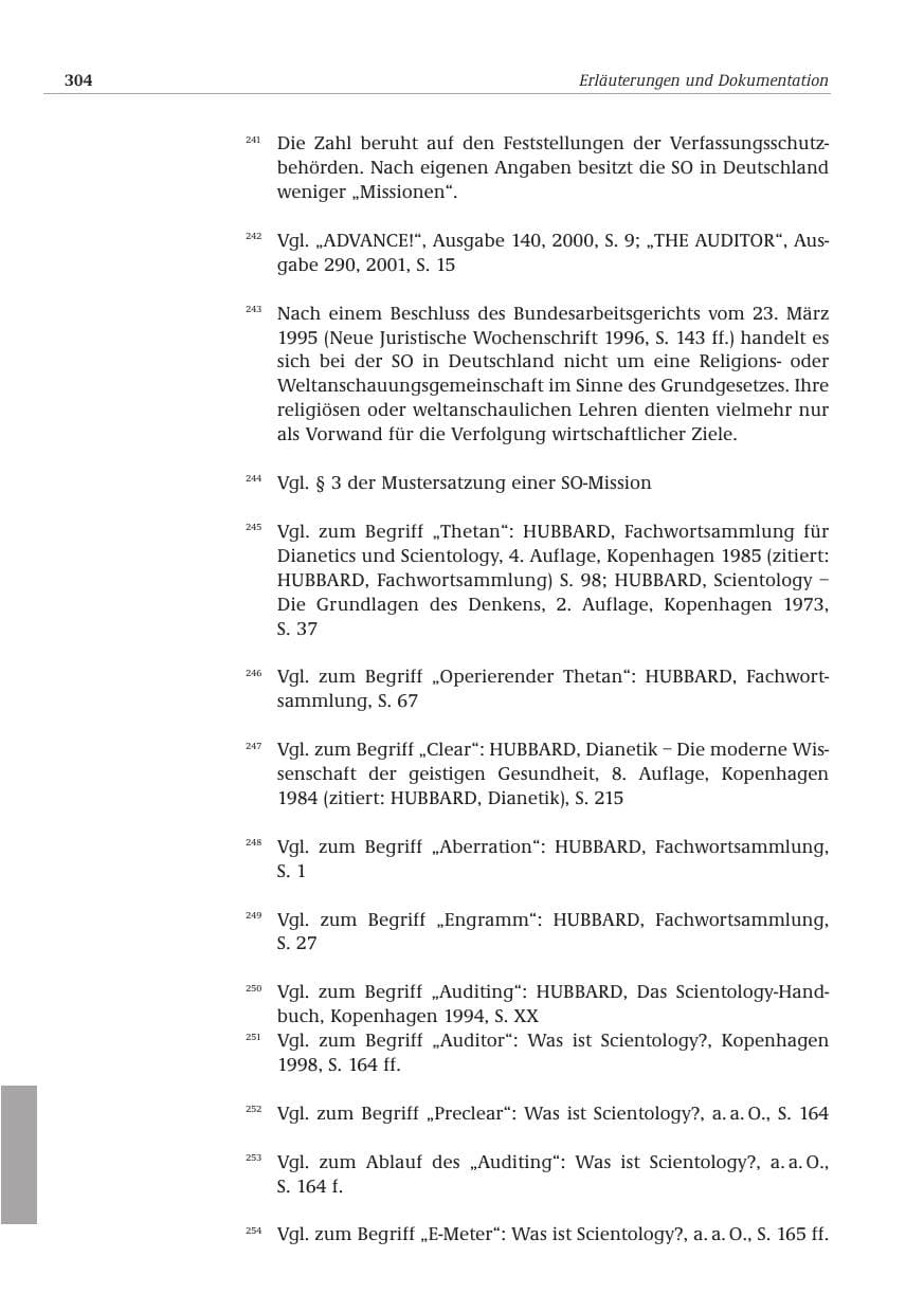 Seite 305 des Verfassungsschutzbericht 2001 Bund