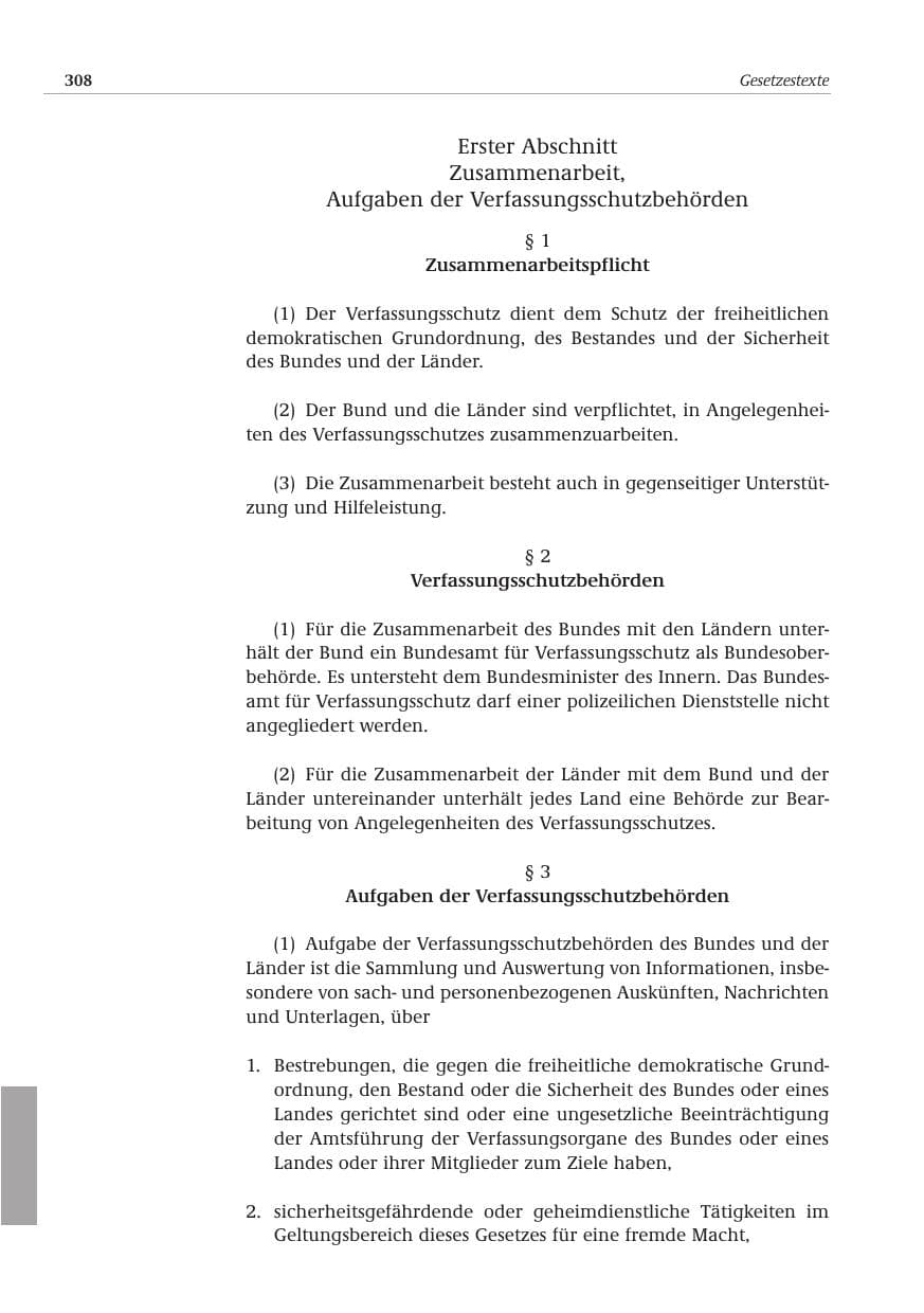 Seite 309 des Verfassungsschutzbericht 2001 Bund