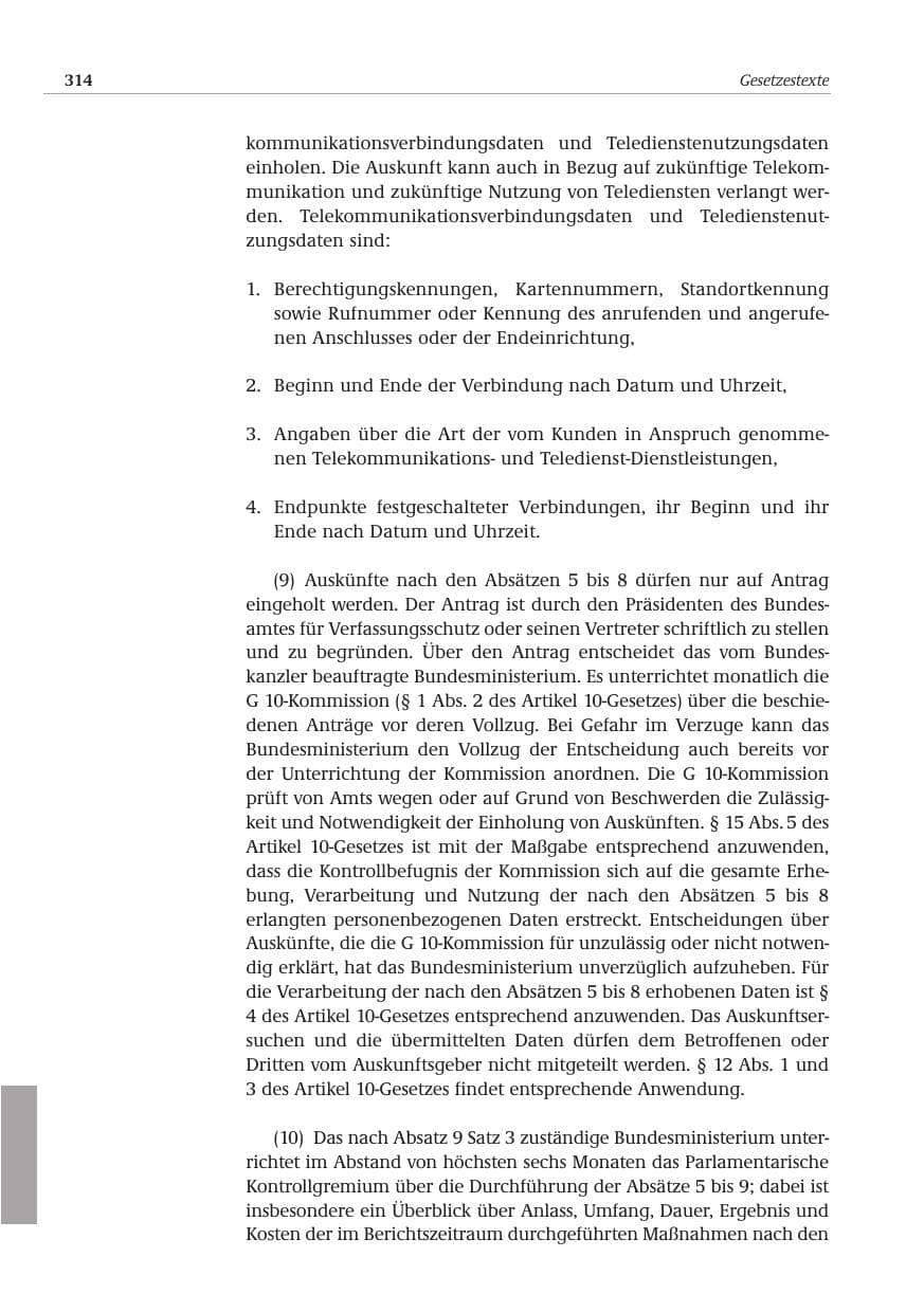 Seite 315 des Verfassungsschutzbericht 2001 Bund