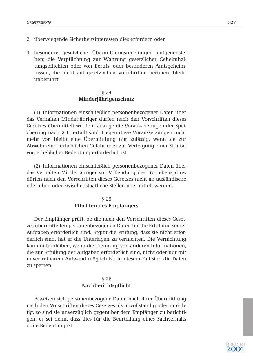 Seite 328 des Verfassungsschutzbericht 2001 Bund